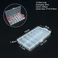 Organisateur de rangement en plastique transparent à 13 compartiments pour bijoux - 13 compartiments longs / 15x8x1.8cm