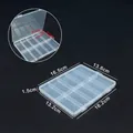 Boîte de rangement transparente en plastique à 10 compartiments pour petits bijoux - 10 compartiments longs / 16.5x13.6x1.5cm
