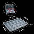 Boîte organisatrice en plastique transparent à 24 compartiments pour bijoux et perles - Boîte à perles 24 compartiments (hauteur 1.5) / 18.9x12.9x1.5cm