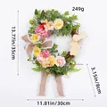 Handmade Easter bunny floral wreath for door decoration, dimensions 35x30cm, 249g - Rabbit Design Wreath