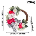 Artificial magnolia floral wreath for front door decoration, 38x45cm size. - Spring/Summer Magnolia Wreath (B-0021)