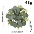 Artificial green eucalyptus leaf wreath candle ring for spring party table decoration - 22cm