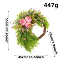 Ghirlanda decorativa di peonie rosa per decorazione murale di feste, 55cm x 45cm - Ghirlanda di Peonia Rosa Primaverile