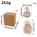 Halloween skull ashtray and figurine for horror scene decor with product dimensions - White Skeleton Ashtray (V3-3) / Bone White