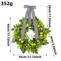 Artificial lemon and greenery door wreath with dimensions 45cm and 352g weight - Spring Summer Lemon Fruit Wreath (A-2172)