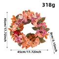 Autumn hydrangea rose wreath 17.72 inch diameter wall door decoration variant - Autumn Color Hydrangea Rose Style(shj) / Diameter 45cm