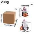 Detailed Halloween resin ghost and pumpkin decoration with size and weight info - Ghost with Flower and Pumpkin