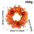 Guirnalda de otoño con girasoles y calabazas para Halloween, 45cm de diámetro - Guirnalda de Calabaza y Hoja de Arce (J3-18)