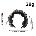 Serre-tête en résille noire à volants gothique avec décoration de squelette pour Halloween - Taille unique / Noir