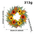 Autumn sunflower door wreath 55cm diameter harvest festival decoration - Orange-Yellow Sunflower Autumn Wreath (Orange-Yellow Sunflower Autumn Wreath)