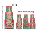 Set of 3 Christmas stacking gift boxes with tree design in red and green colors - Christmas Tree Box Set of 3