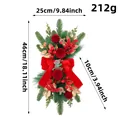 Christmas red velvet reindeer swag decoration with bow and berries - L1-29 Red Velvet Reindeer Christmas Cone Swag