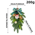 Gran adorno navideño de 42 cm con agujas de pino y Papá Noel para colgar en puertas - Decoración en Gota de Navidad Papá Noel / 25*10*42cm