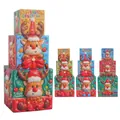 3-piece set of stacking Christmas gift boxes with reindeer, 15cm to 24.5cm heights - Reindeer Box Set of 3