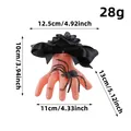 Dimensions détaillées de la pince à cheveux Halloween main coupée, nœud et araignée - Style Nœud Main Coupée