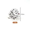 Pigna naturale dipinta di bianco per ghirlande natalizie fai-da-te e artigianato, 4-5 cm - Pino d'olio (A2-11) / 4-5cm / Punte Innevate