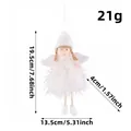 White feather plush angel Christmas tree ornament, 19.5cm hanging decoration - White Plush / White