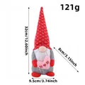 Plush Mother's Day gnome ornament holding a pink heart with MOM design for home decor - MOM Heart Style