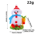 Pupazzo di neve di Natale fatto a mano in steli di ciniglia con sciarpa blu, 13cm - Mini pupazzo di neve in ciniglia (E2-16) / Bianco