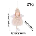 Soft plush Christmas angel tree ornament with feather wings and dimensions 19.5x13.5cm - Brown Plush Style / Brown
