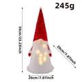 Großer Weihnachtswichtel mit roten Pailletten und Licht, festliche 59 cm Dekofigur - F3-26 Leuchtende Pailletten Weihnachtsgnom / Leuchtender Pailletten-Stil / 59cm Höhe / Rot