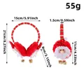 Plush Christmas earmuffs with Santa Claus design and detailed size measurements - Santa Claus Style (U3-38)
