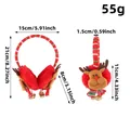 Red plush Christmas reindeer earmuffs for holiday party warmth and winter accessory - Reindeer Style (U3-40)