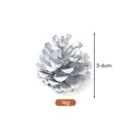 Pigna naturale argentata per ghirlande di Natale fai-da-te e artigianato, 5-6 cm - Pino d'olio verniciato argento (5-6cm)(A2-25)