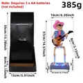 Detailed size specifications for the Halloween electric glowing skeleton guitar ornament - Electric Guitarist Style