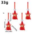 Set van 4 rode kerstmuts-ornamenten met pailletten voor kerstboom met afmetingen - Set van 4 / Rode Stijl