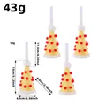 Set van 4 gele pailletten kerstmuts ornamenten met rode pompons en afmetingen - Set van 4 / Gele Stijl