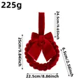 Roter Samt-Weihnachtskranz mit handgewebter Textur und Samtschleifendekoration - Kleiner Roter Stil (J3-45) / S / Rot