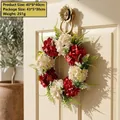 Artificial red and white hydrangea flower wreath for door decoration - U3-12 Red and White Hydrangea
