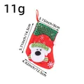Small red Christmas stocking with sequin trim and bear design, 14.5cm length - Mini Sequin Bear (M3-8)
