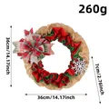 Ghirlanda di Natale in juta rossa e verde con fiocco, diametro 36 cm 14,17 pollici - Ghirlanda Fiocco di Neve Iuta 36cm / Multicolore
