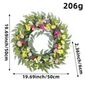 Vivace ghirlanda di fiori selvatici artificiali primaverili per porta d'ingresso 50cm - Ghirlanda di Piccoli Fiori Primaverili a 4 Colori / 50cm