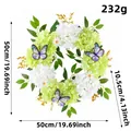 Detailed dimensions of the spring hydrangea and butterfly floral wreath decoration - H3-49 Green Wreath 45 CM / 18 inch / 50cm