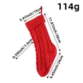 Calcetín de Navidad de punto rojo con medidas de tamaño y peso total de 114g - Rojo