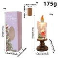 Lámpara vela LED de bola de nieve de Navidad con Papá Noel y caja de regalo, 16 cm alto - Papá Noel / Bronce antiguo