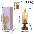 Candela LED natalizia luce notturna con neve e dimensioni e pesi dell'imballaggio - Modello albero di Natale / Bronzo