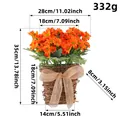 Artificial orange sunflower bouquet in a woven basket with measurements and 332g weight - Orange Daisy
