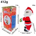 Dancing Santa Claus toy with Spanish music and detailed dimensions on white background - Spanish Version Santa Claus