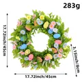 Decorative artificial Easter wreath with colorful spring flowers and speckled eggs, 45cm - 45cm / Easter Egg Wreath
