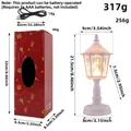 White Christmas lantern with packaging box and dimensions for gift-giving - Angel Style / Hexagonal Lamp (21.5cm) / White