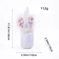 Gnomo pasquale di peluche con orecchie da coniglio dimensioni 30x10cm - Gnomo Coniglio a Quadri Bianco