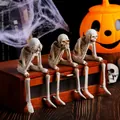 Set of three resin skeletons for Halloween, see-no-evil pose decorative ornaments - Set of 3 (K2-14/15/16) / Set of Three