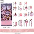 30-teiliges rosa Christbaumschmuck-Set mit verschiedenen Formen zur Baumdekoration - 30 Stück / Rosa