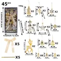Complete 45-piece champagne gold Christmas tree ornament set with assorted shapes and sizes - 45 Pieces/Pack / Christmas Ornament Set (R3-51 Gold)