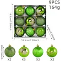 9er-Set grüne, galvanisierte Weihnachtskugeln in verschiedenen Ausführungen, 6cm - 9er Set / Grün