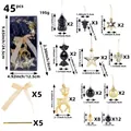 45pcs Christmas tree ornament set in gold and black with detailed dimensions - 45 Pieces/Pack / Christmas Ornament Set (R3-52 Black Gold)